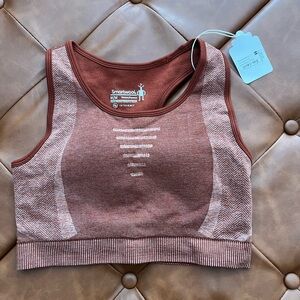 NWT Smartwool Women’s INTRAKNIT Racerback Bra - Size Medium-Pecan Brown Heather